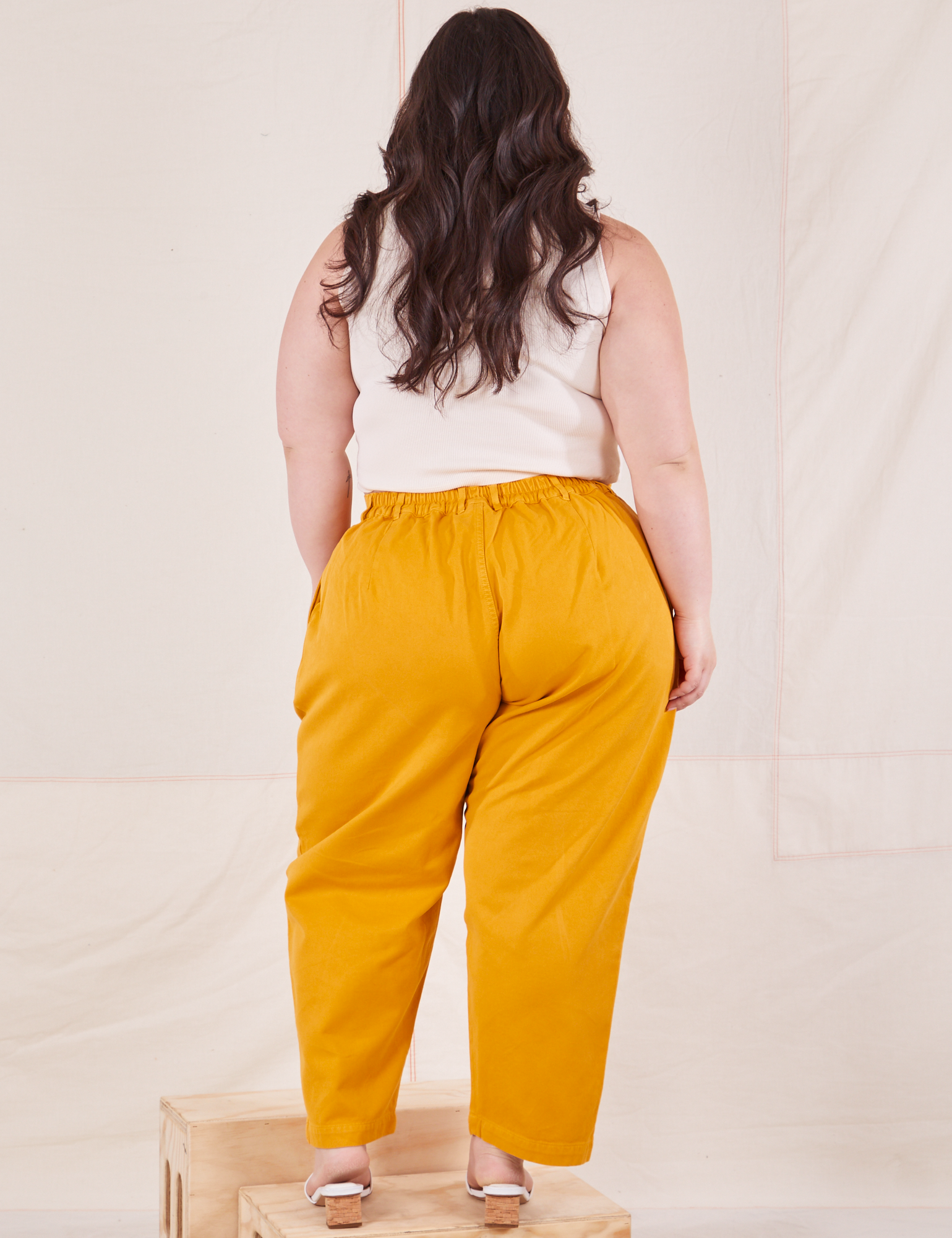 Organic Cotton & Naturally Dyed Hand Spun & Hand Woven Womens Turmeric Yellow  Pants