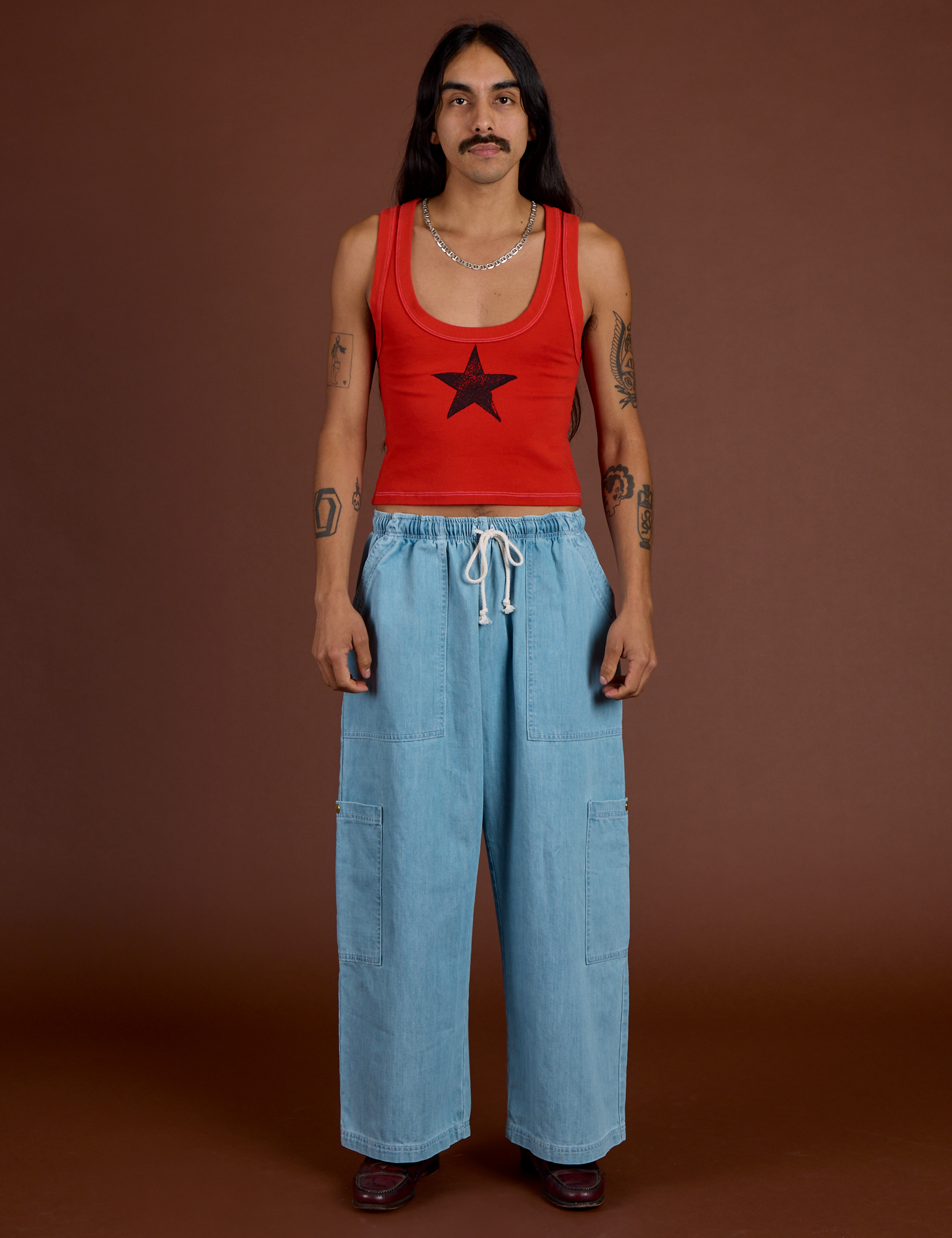 Icon Cropped Tank - Red Star
