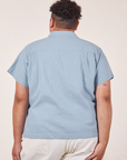 Back view of Pantry Button-Up in Periwinkle on Miguel