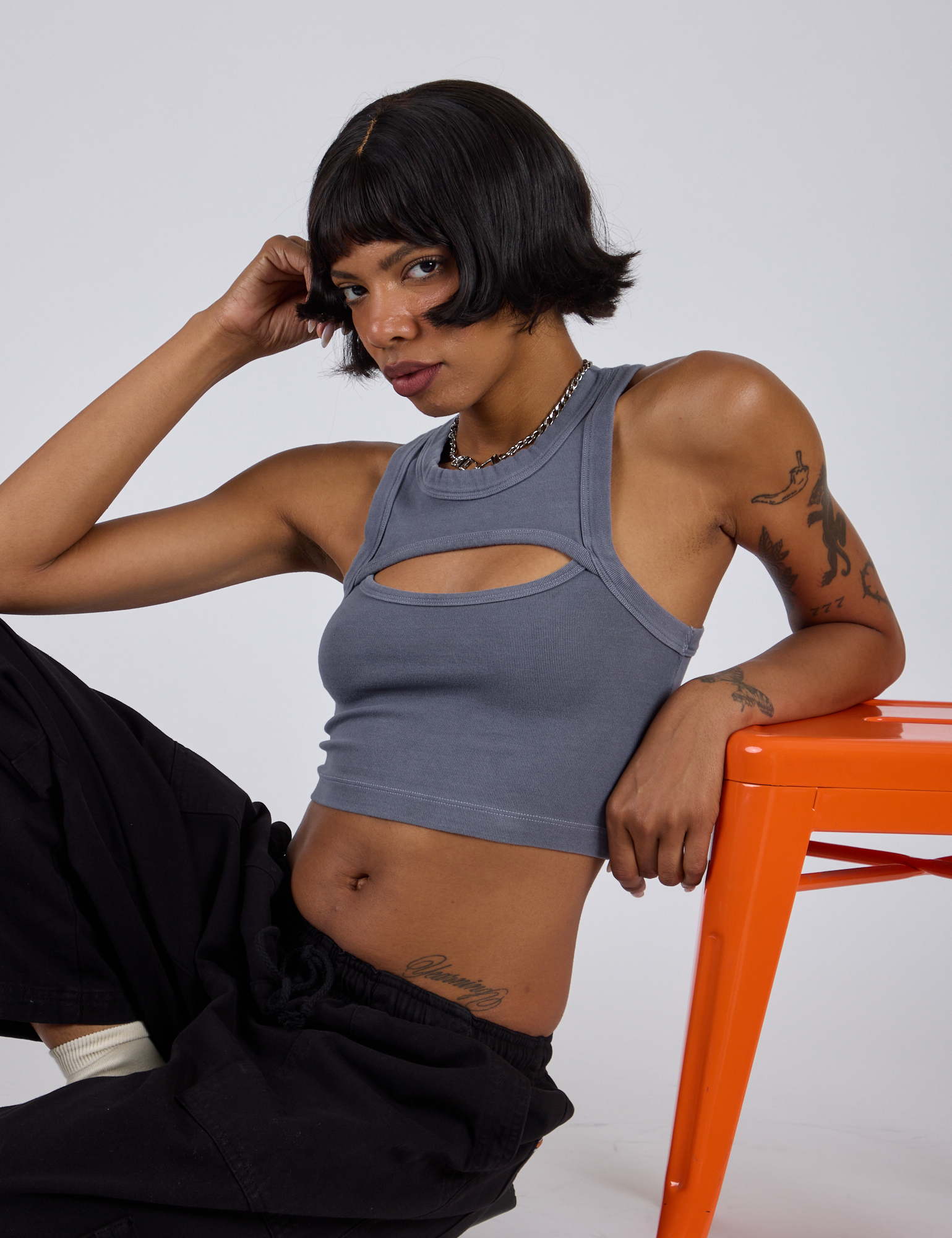 Porthole Tank - Washed Grey
