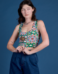 Cropped Tank Top - Quilt Print