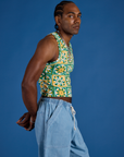Deep-Cut Racerback Tank - Spring Quilt Print