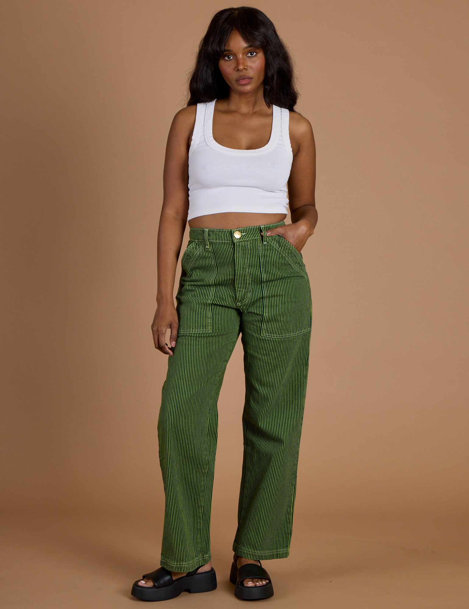 Railroad Denim Work Pants - Gross Green Overdye