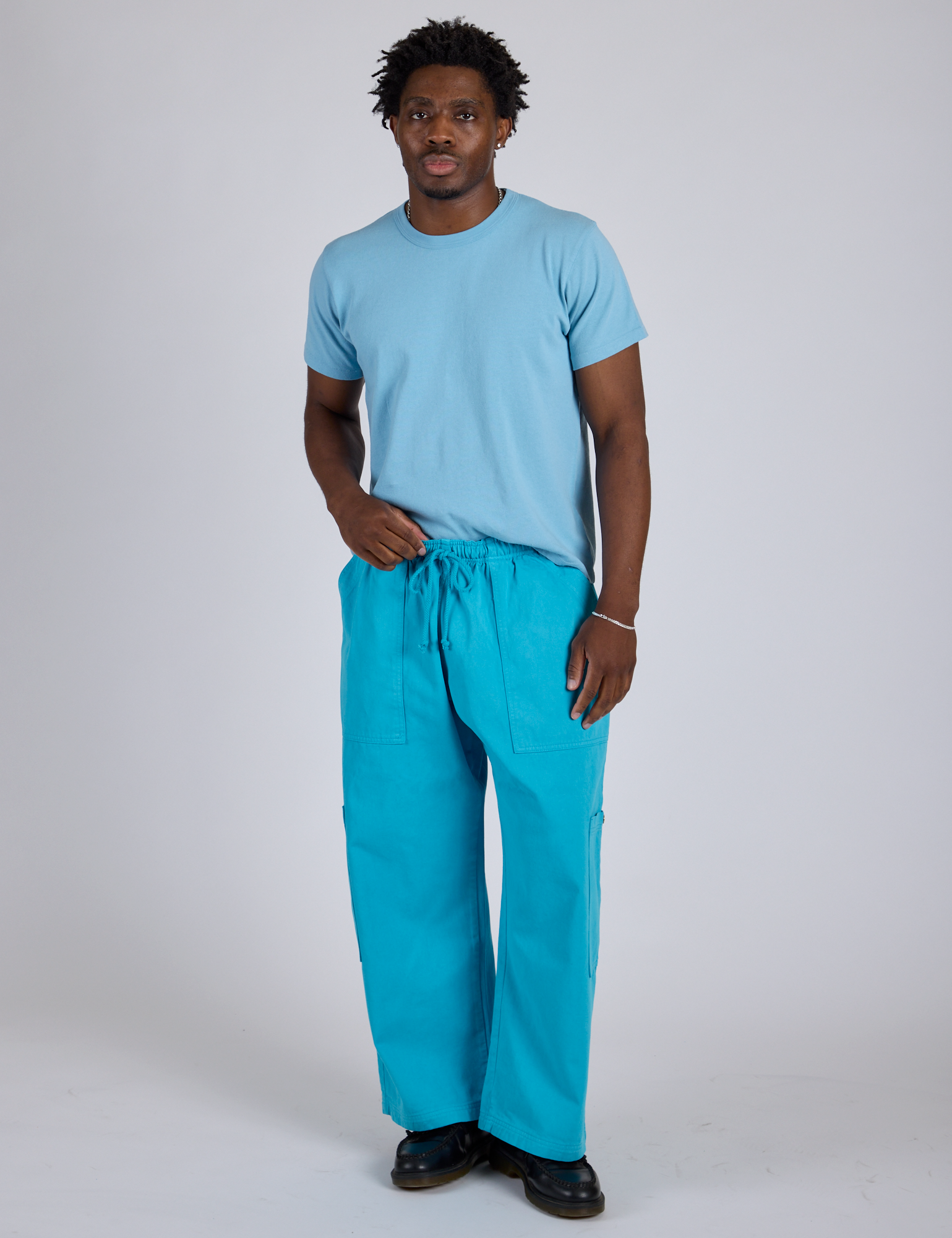 Drop Pocket Cargo Pants - Hawaiian Blue