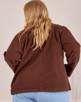 Ripstop Work Jacket in Fudgesicle Brown back view on Juliet