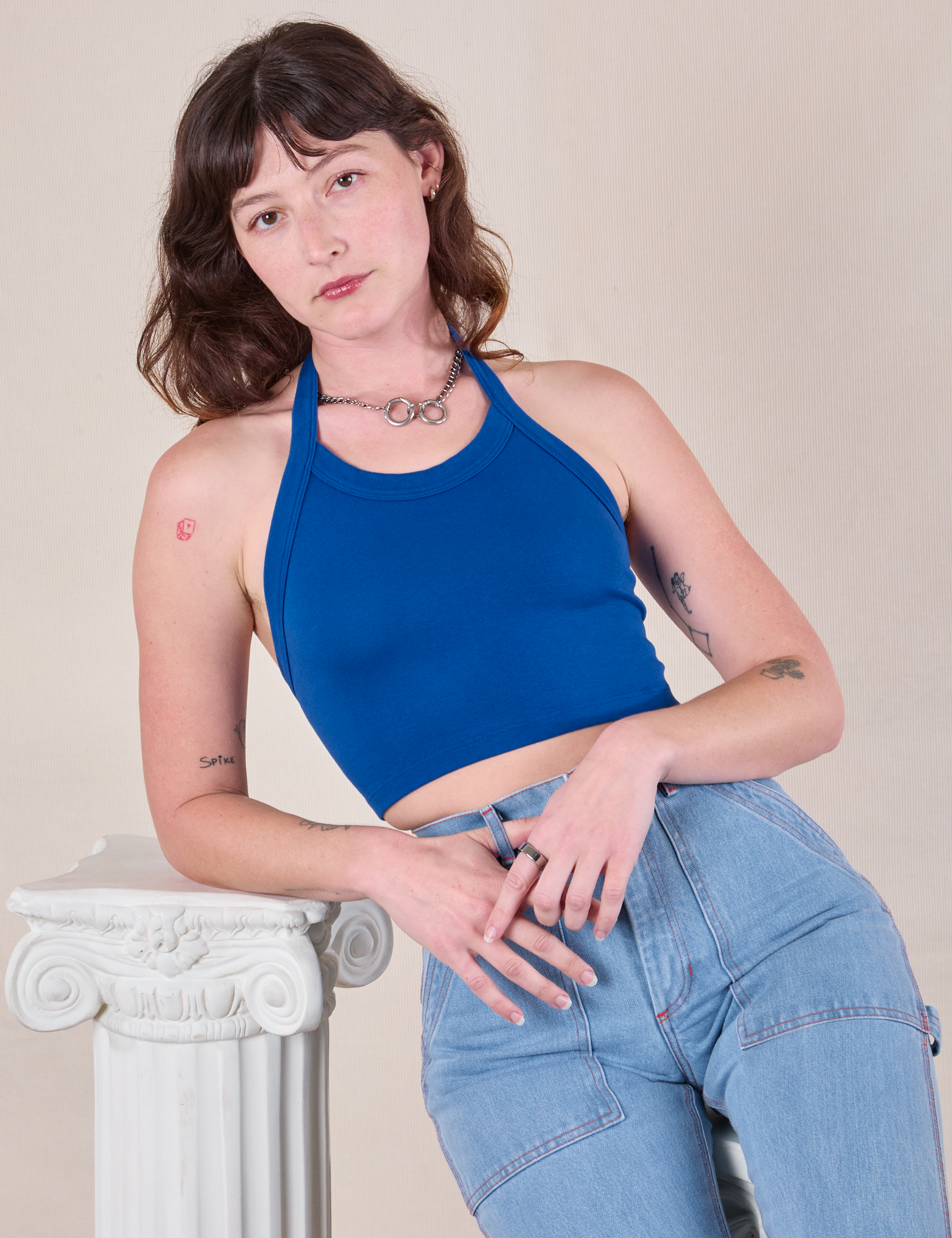 Halter Top in Royal Blue worn by Alex