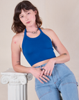 Halter Top in Royal Blue worn by Alex