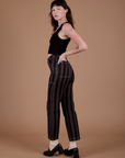 Black Stripe Work Pants - Espresso Brown