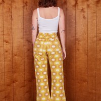 Back view of Western Pants in Yellow Jacquard worn by Alex
