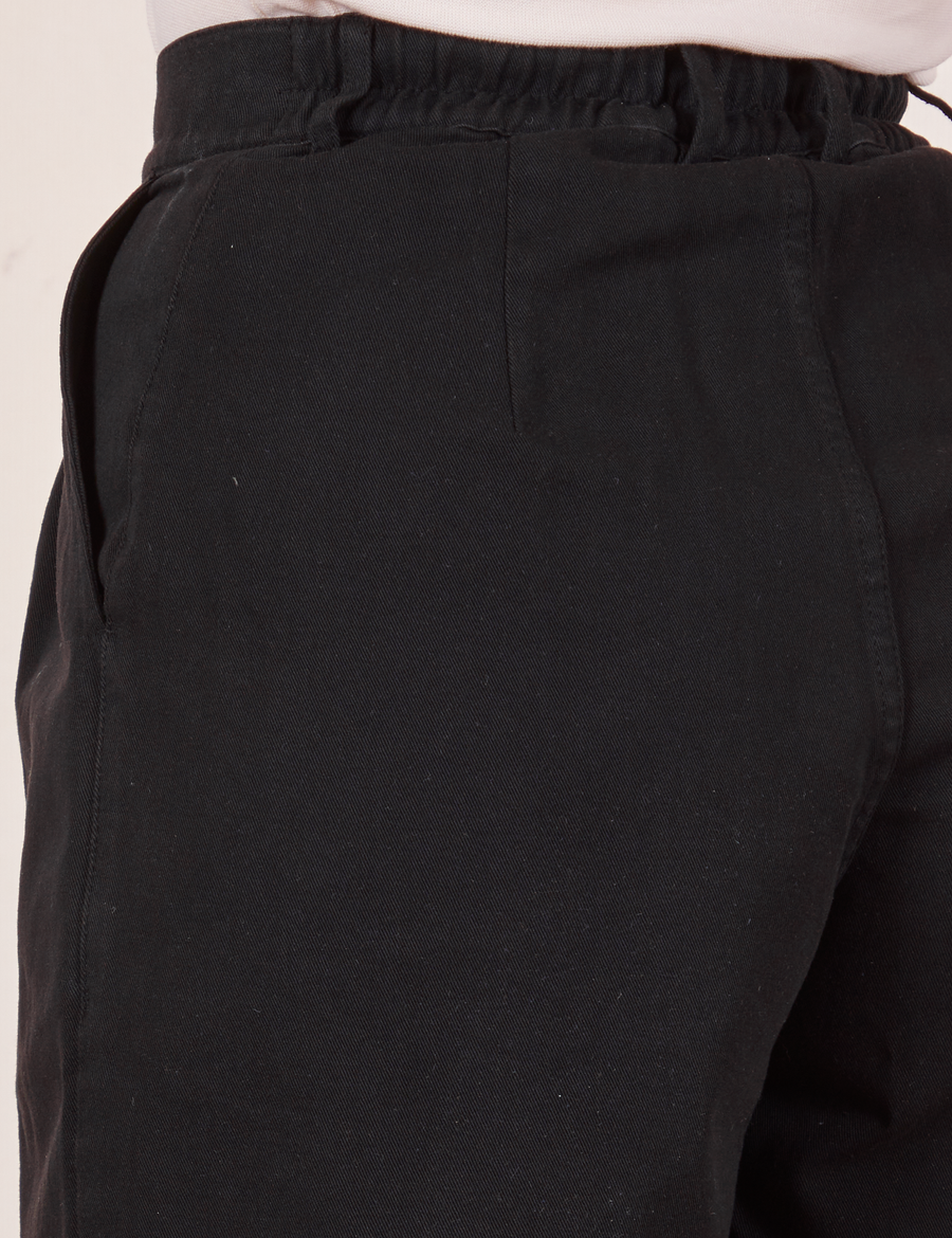 Back close up of Trouser Shorts in Basic Black worn by Allison