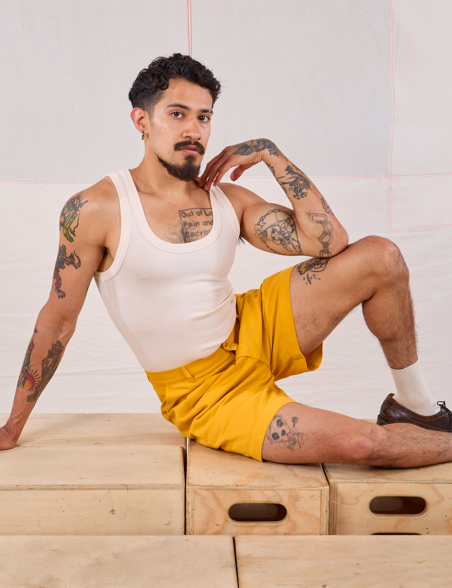 Trouser Shorts - Mustard Yellow
