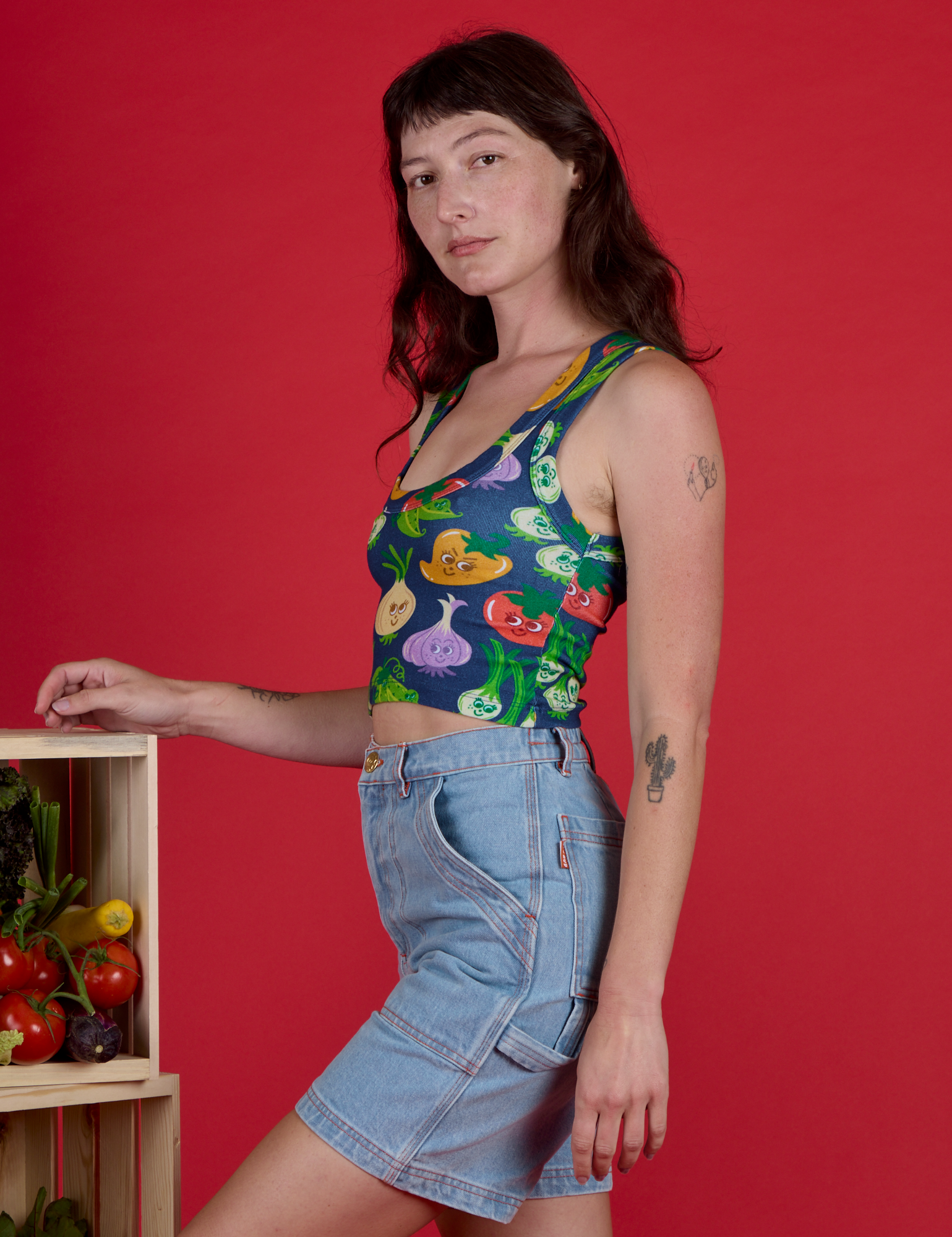 Cropped Tank - Veggie Village
