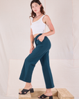 Easy Western Pants in Lagoon side view on Alex