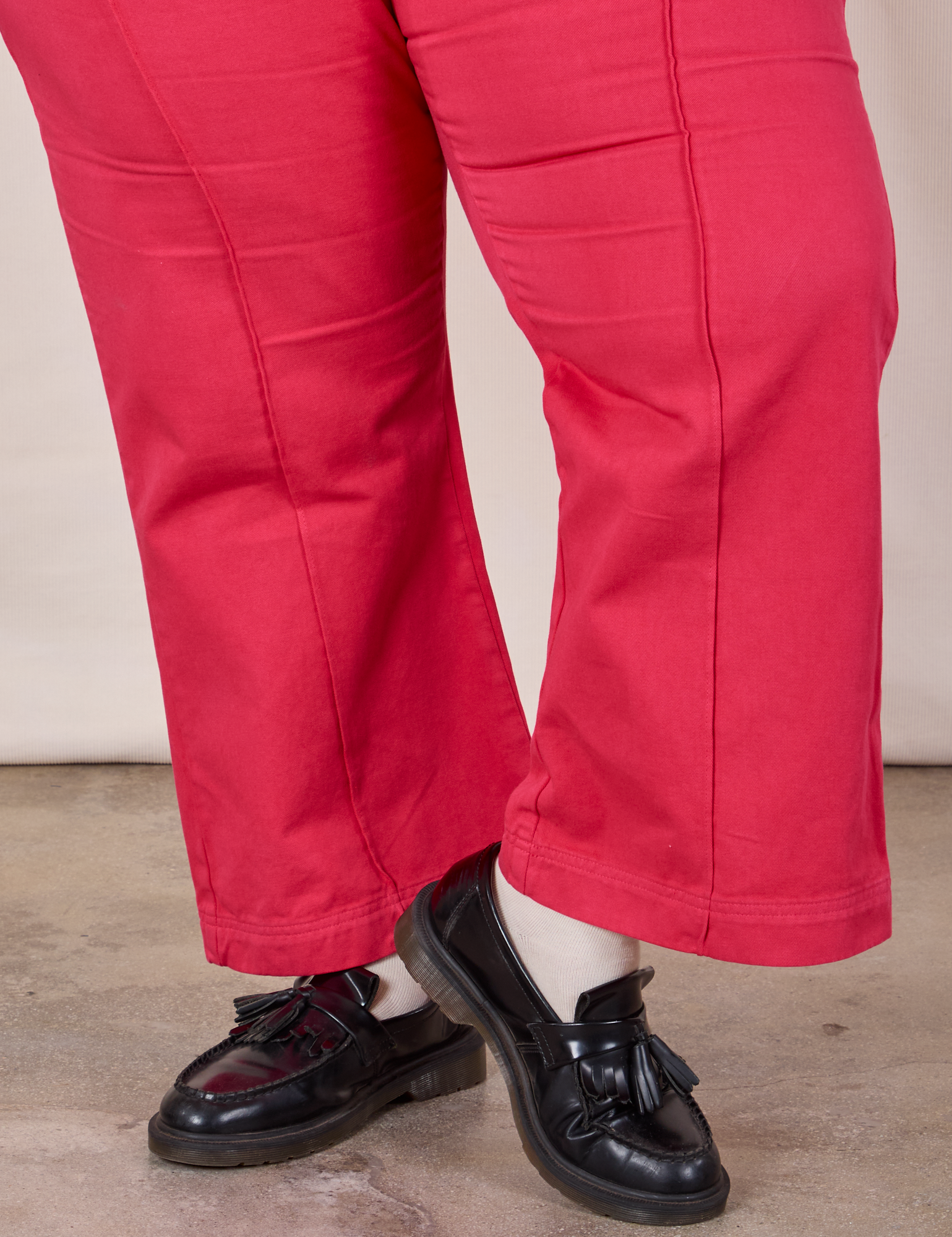 Western Pants in Hot Pink pant leg close up on Morgan