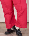 Western Pants in Hot Pink pant leg close up on Morgan