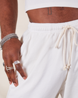 Wide Leg Sweat Pants in Vintage Tee Off-White front close up