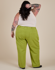 Work Pants in Gross Green back view on Sam