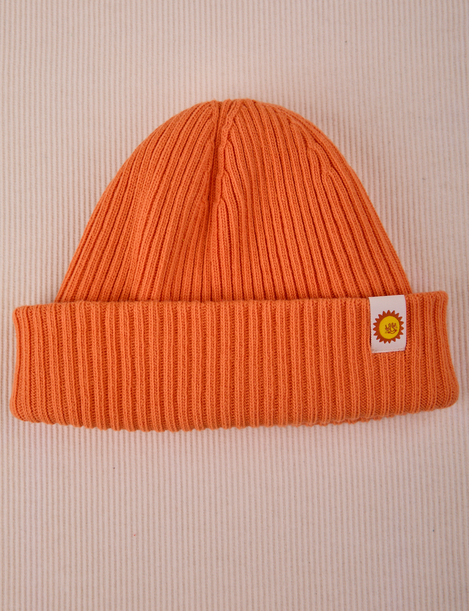 Ribbed Beanie in Construction Orange