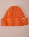 Ribbed Beanie in Construction Orange