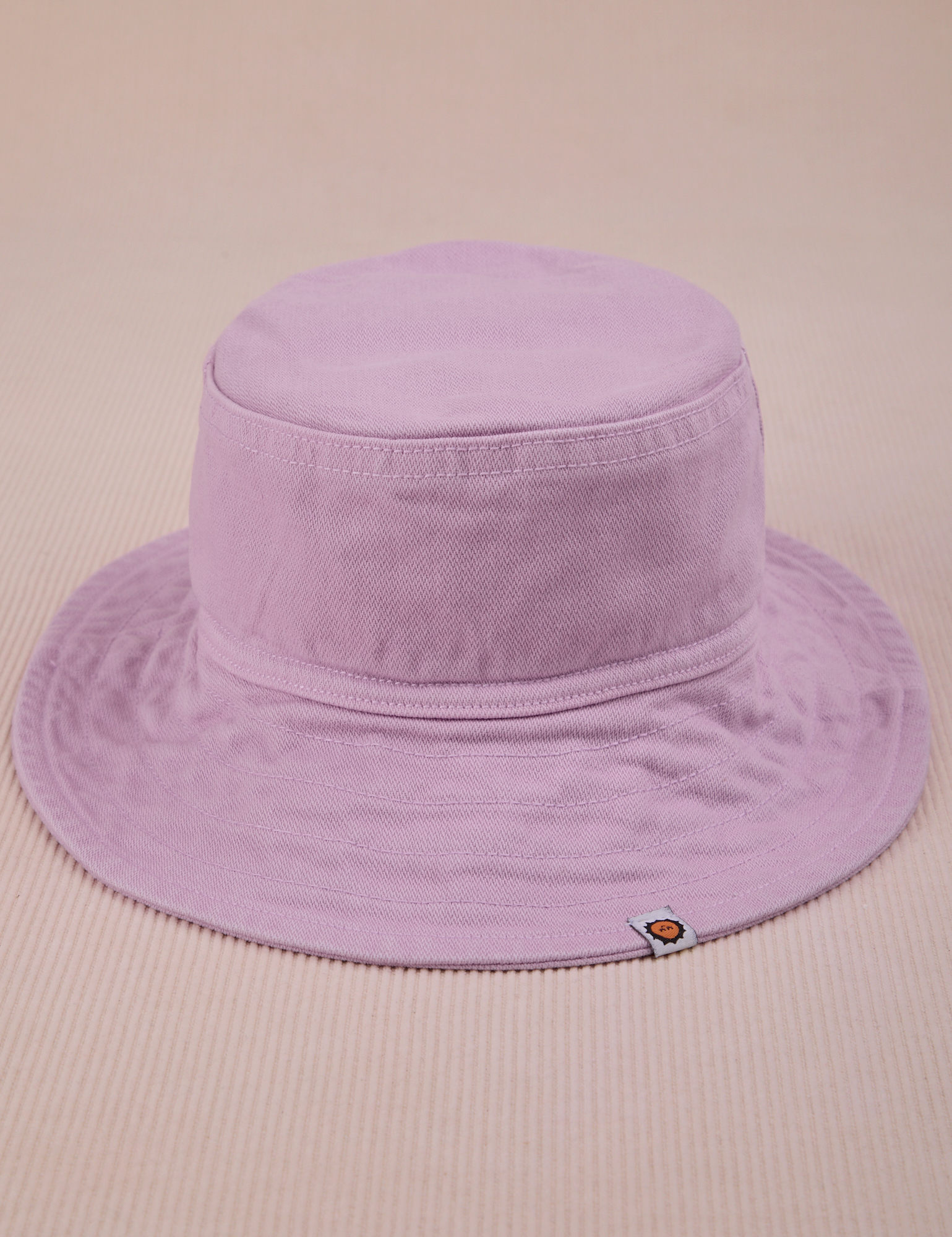 Wide Brim Denim Bucket Hat in Lilac