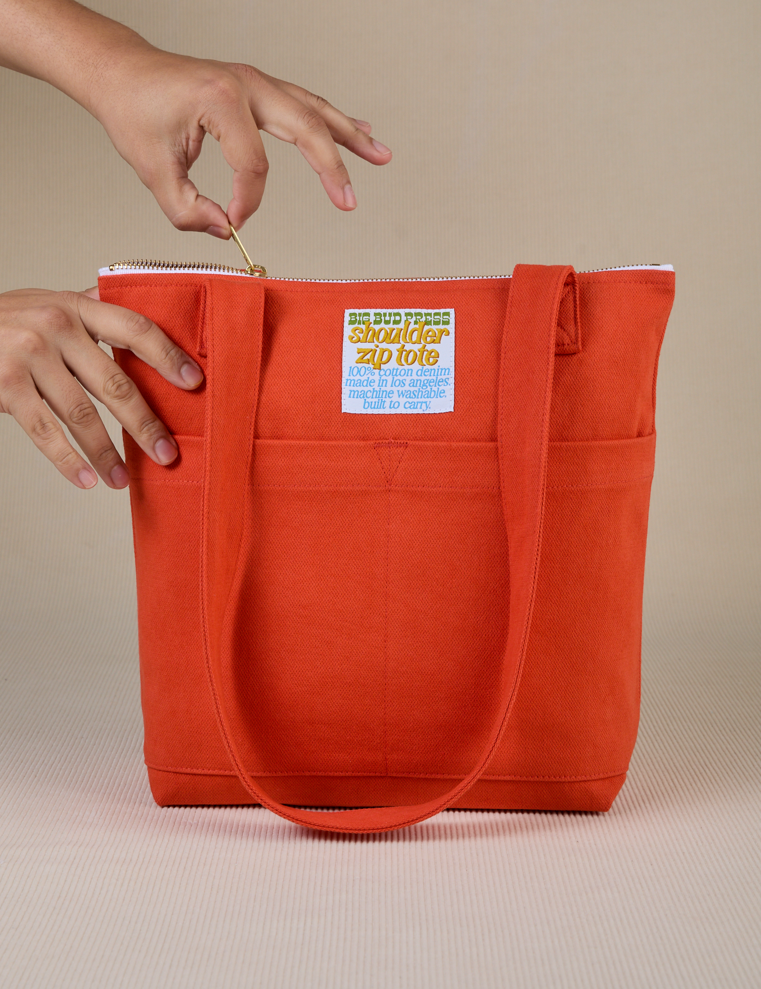 Over-Shoulder Zip Mini Tote in Chili Red
