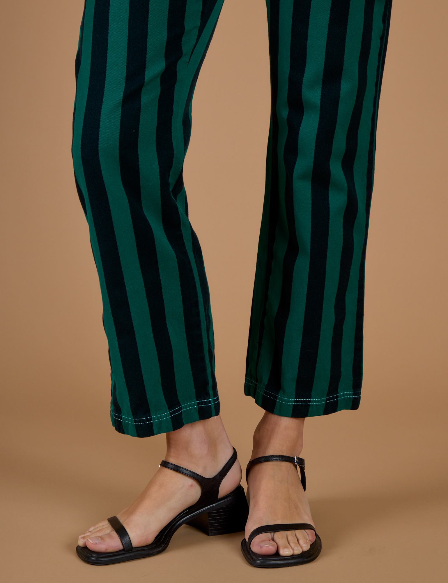 Black Stripe Work Pants - Hunter Green