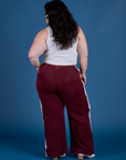 Painted Action Pants in Red Wine back view on Ashley