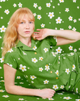 Margaret is wearing Pantry Button-Up in Bob Baker Flower