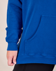 Oversized Hoodie in Royal Blue front close up on Juliet