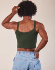 Cropped Cami in Swamp Green back view on Jerrod