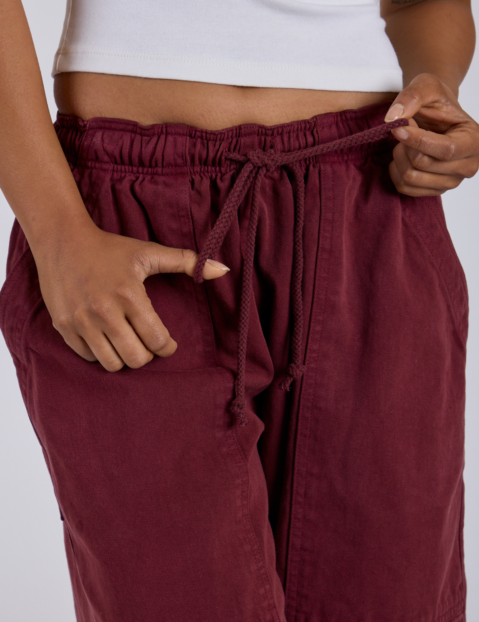 Drawstring Shorts - Red Wine