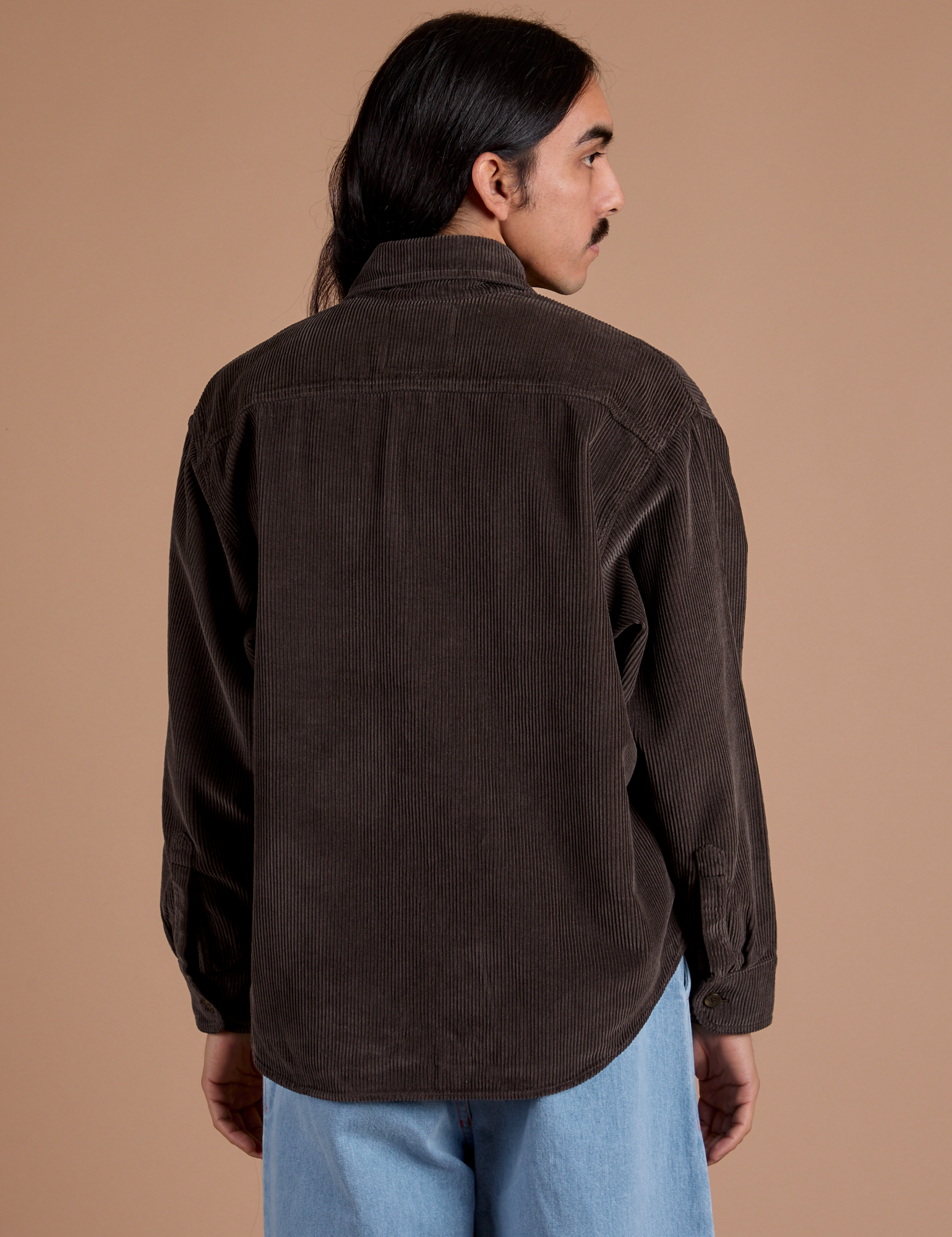 Cropped Corduroy Overshirt - Espresso Brown
