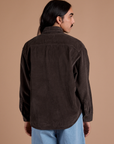 Cropped Corduroy Overshirt - Espresso Brown