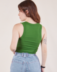 Cropped Tank Top in Lawn Green back view on Hana