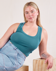 Lish is wearing Cropped Tank Top in Marine Blue