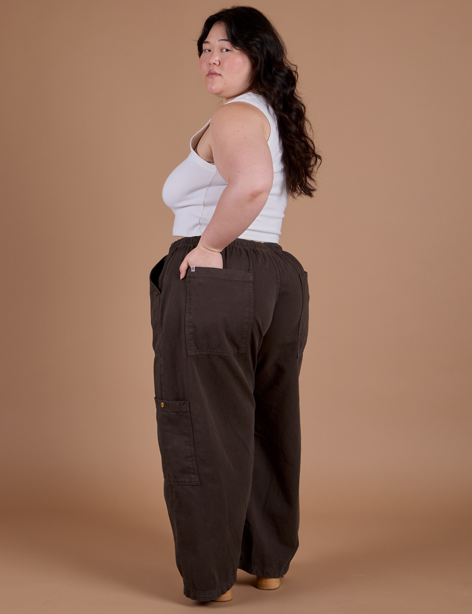 Drop Pocket Cargo Pants - Espresso Brown