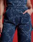 Carpenter Overalls in Chain Link close up on Alex