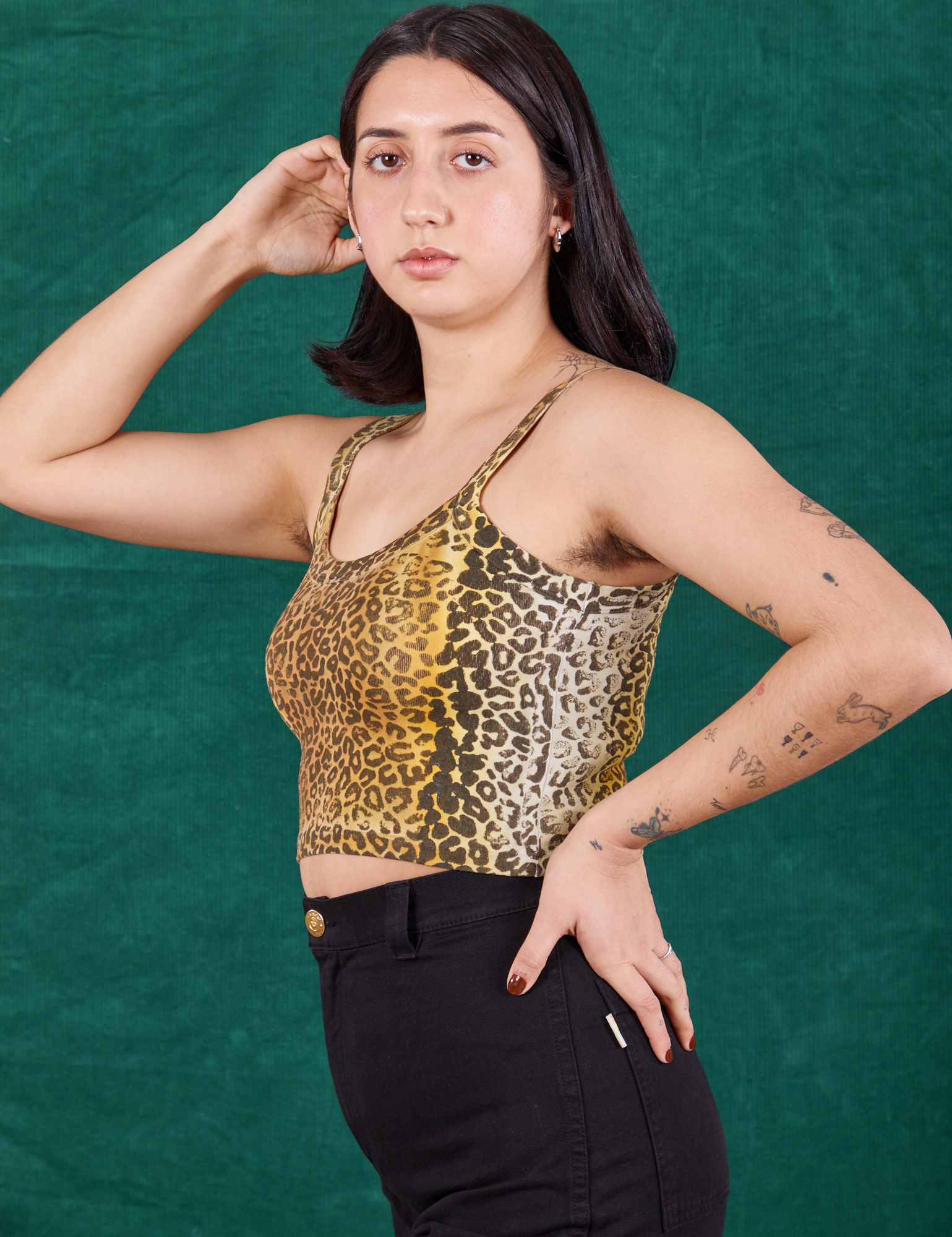Side view of Leopard Cami on Betty