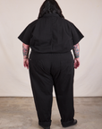 Back view of Long Jumpsuit in Basic Black on Sam