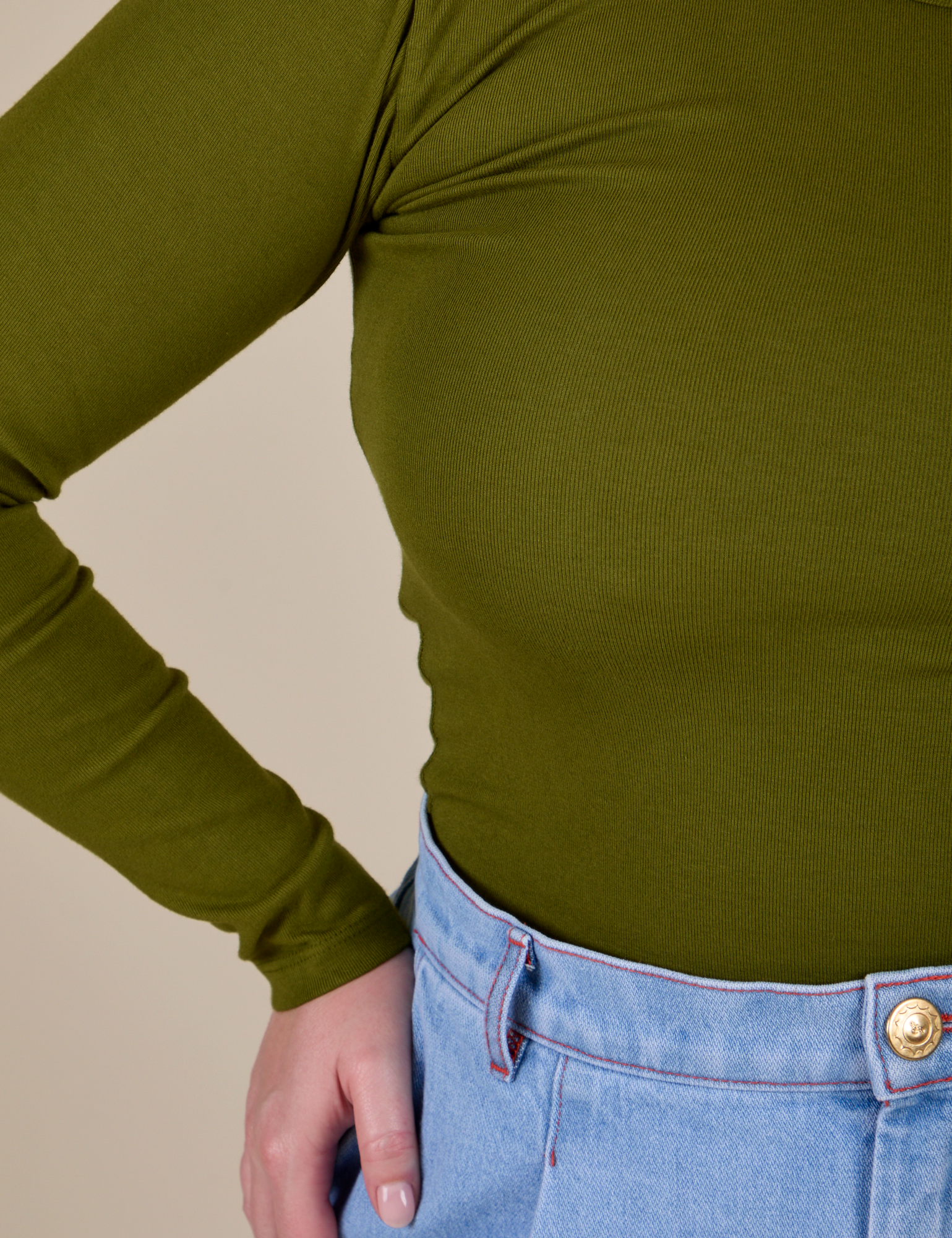 Long Sleeve Baby Tee - Summer Olive