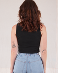 Muscle Tee in Basic Black back view on Alex