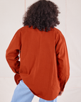 Oversize Overshirt in Paprika back view on Jesse