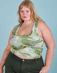 Cropped Tank Top in Ocean and Sky worn by Juliet