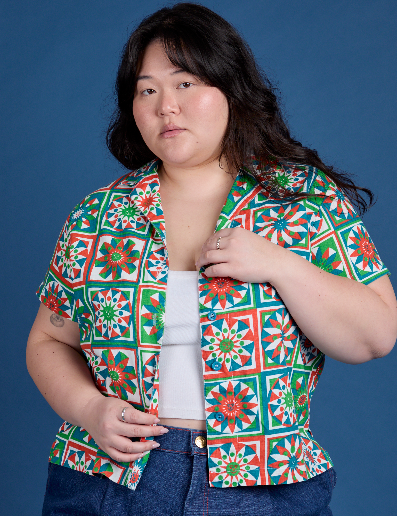 Quilt Print Pantry Button-Up on Ashley