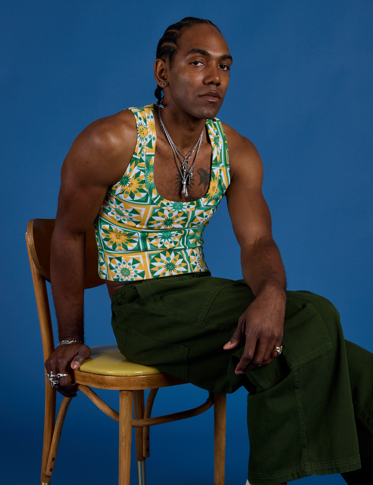 Cropped Tank Top - Spring Quilt Print