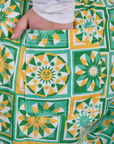 Longline Work Shorts - Spring Quilt Print