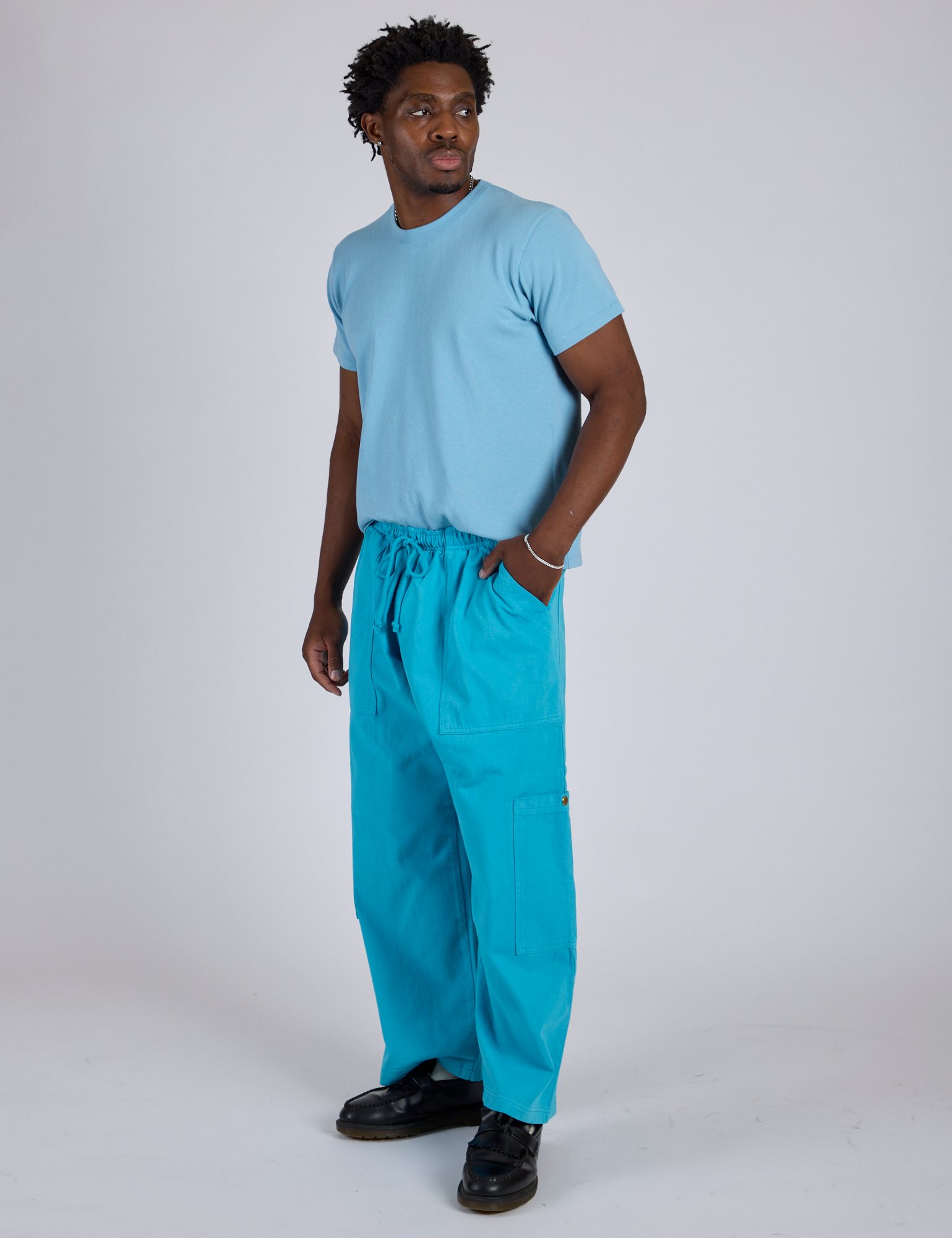 Drop Pocket Cargo Pants - Hawaiian Blue