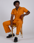 Short Sleeve Jumpsuit - Creamsicle Orange