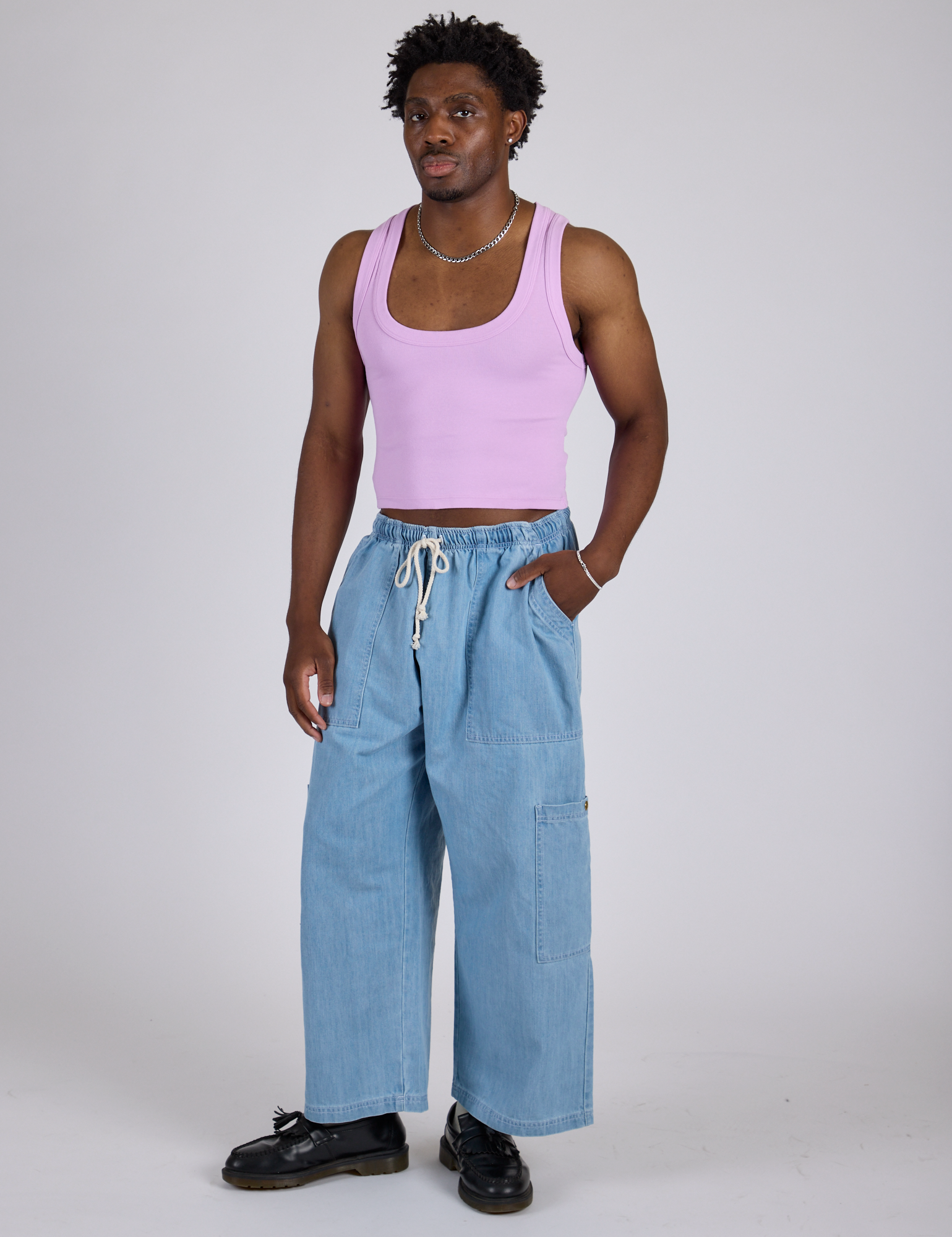 Cropped Tank Top - Lilac Purple