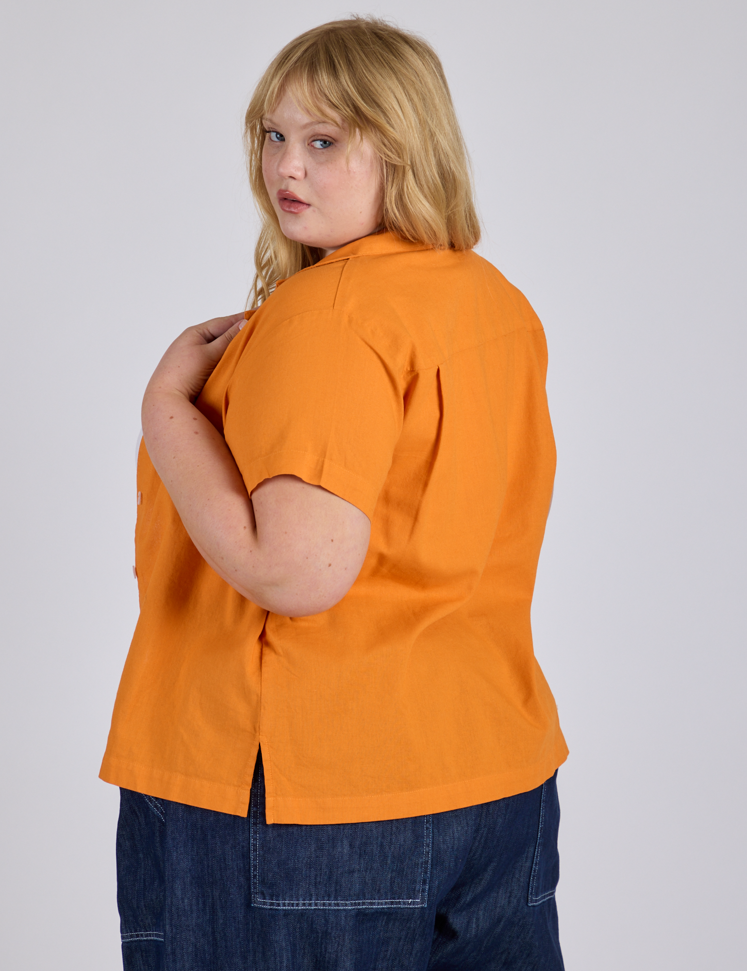 Pantry Button-Up - Creamsicle Orange